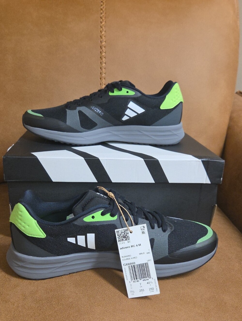 adidas Black & Neon Green Men's Running Sneakers